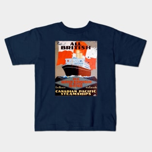 Poster Retro Ship Vintage Cruise Kids T-Shirt